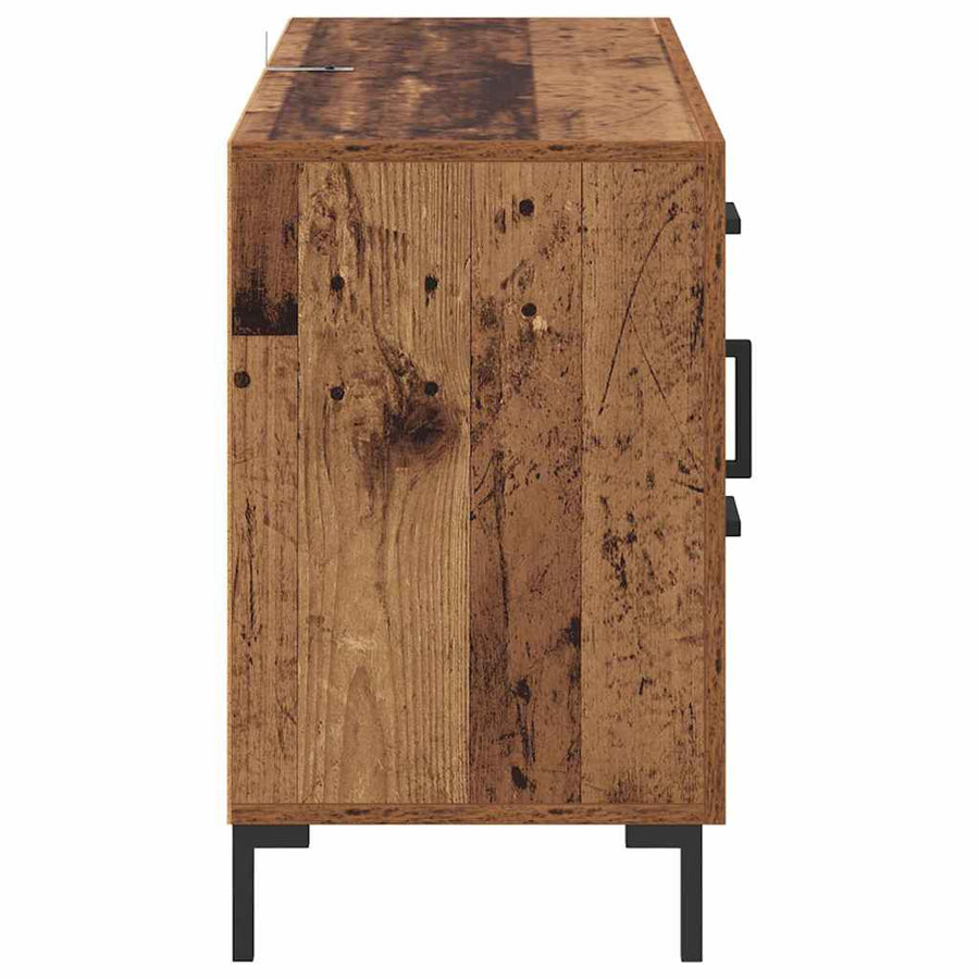 Dressoir met lade Oud Hout 100 x 36 x 60 cm Bewerkt hout