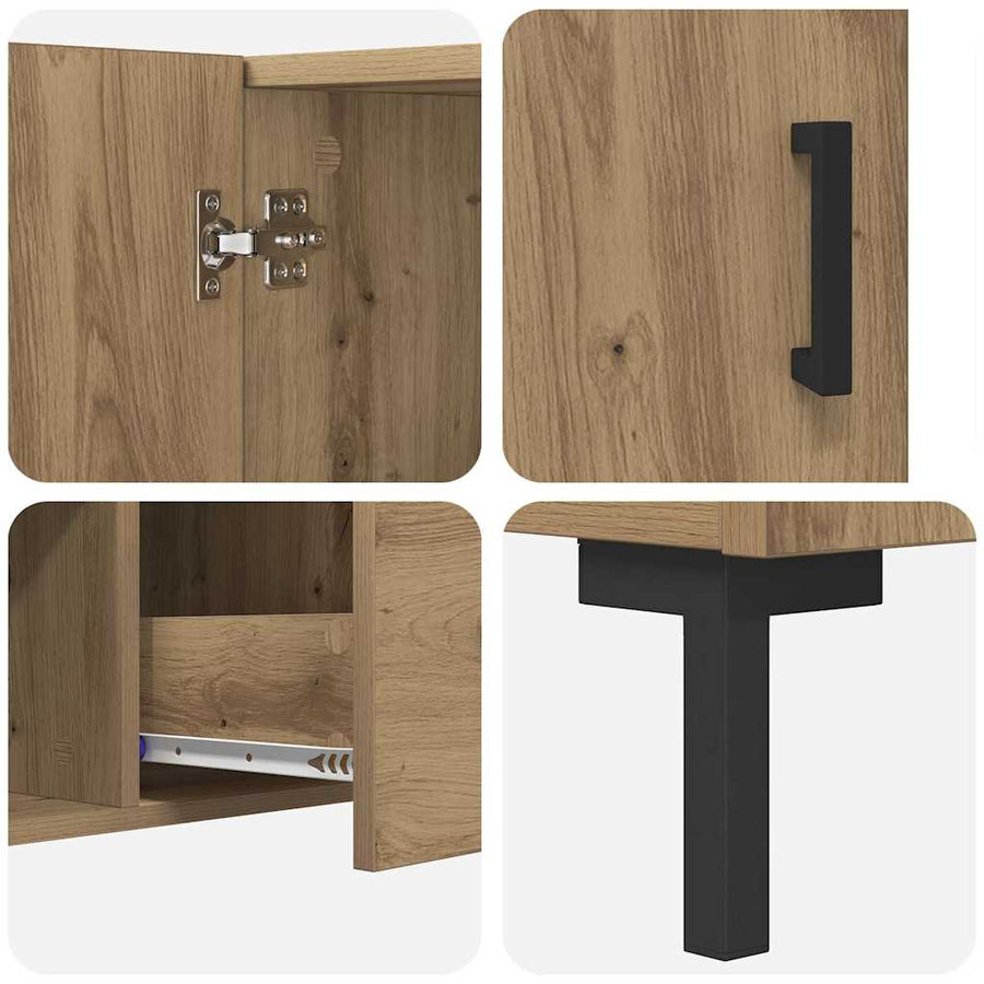 Dressoir met lade Artisan Eiken 100 x 36 x 60 cm Bewerkt hout