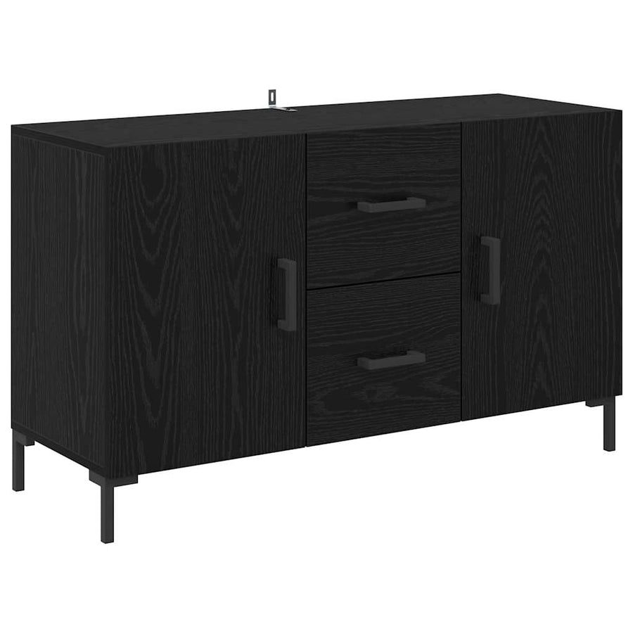 Dressoir met lade Zwart Eiken 100 x 36 x 60 cm Bewerkt hout
