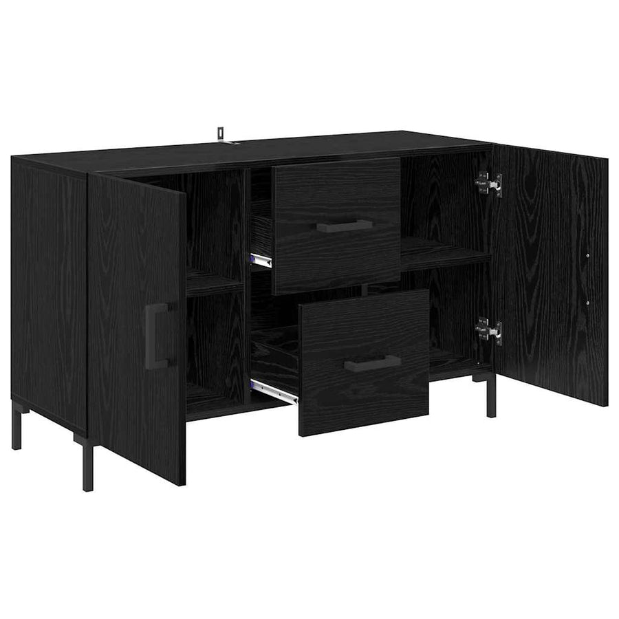 Dressoir met lade Zwart Eiken 100 x 36 x 60 cm Bewerkt hout