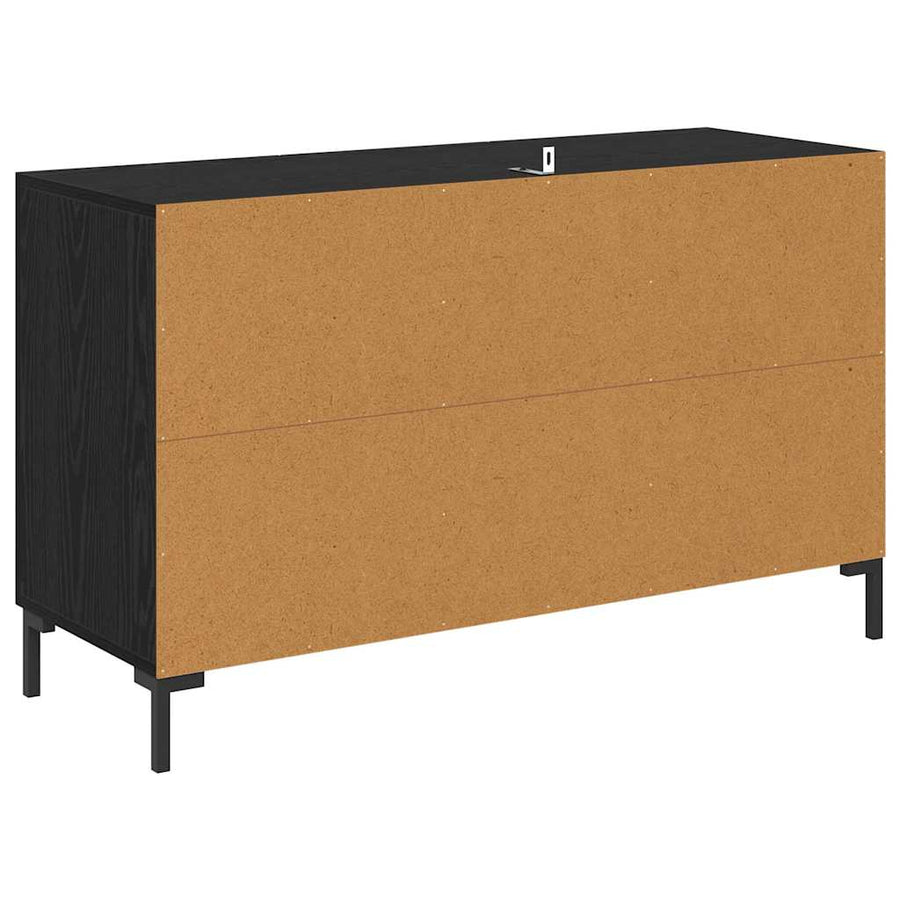 Dressoir met lade Zwart Eiken 100 x 36 x 60 cm Bewerkt hout