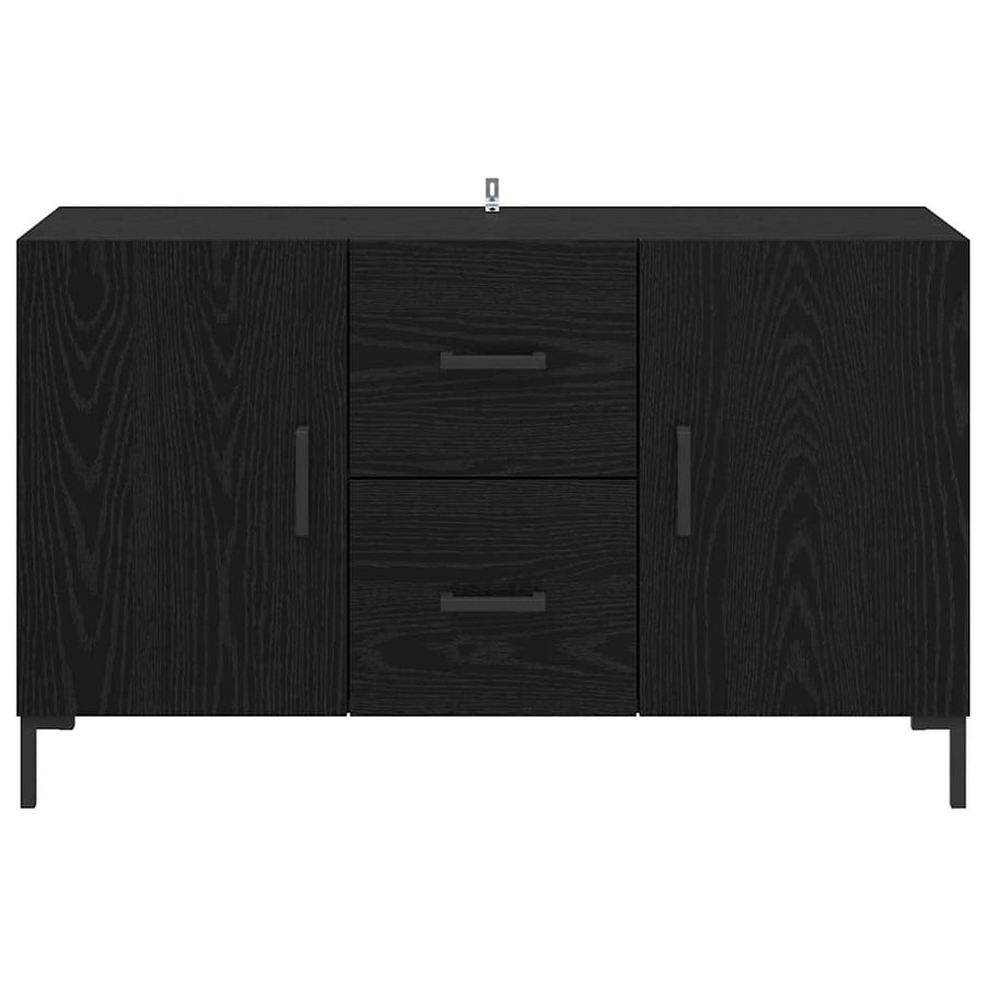Dressoir met lade Zwart Eiken 100 x 36 x 60 cm Bewerkt hout