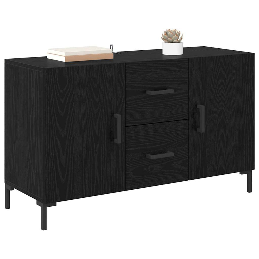 Dressoir met lade Zwart Eiken 100 x 36 x 60 cm Bewerkt hout