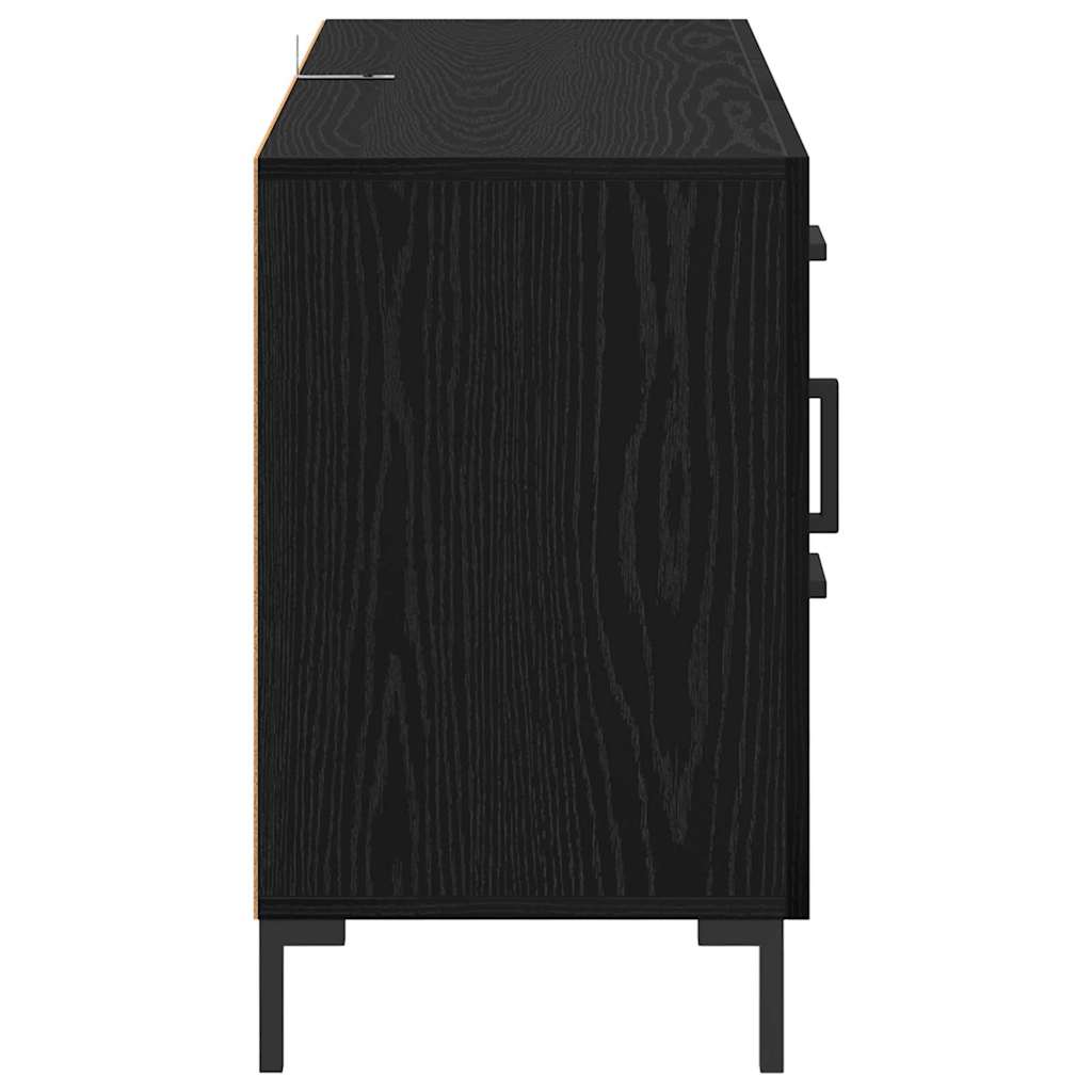 Dressoir met lade Zwart Eiken 100 x 36 x 60 cm Bewerkt hout