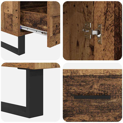Highboard met lade Oud Hout 69,5 x 30 x 115 cm Bewerkt hout