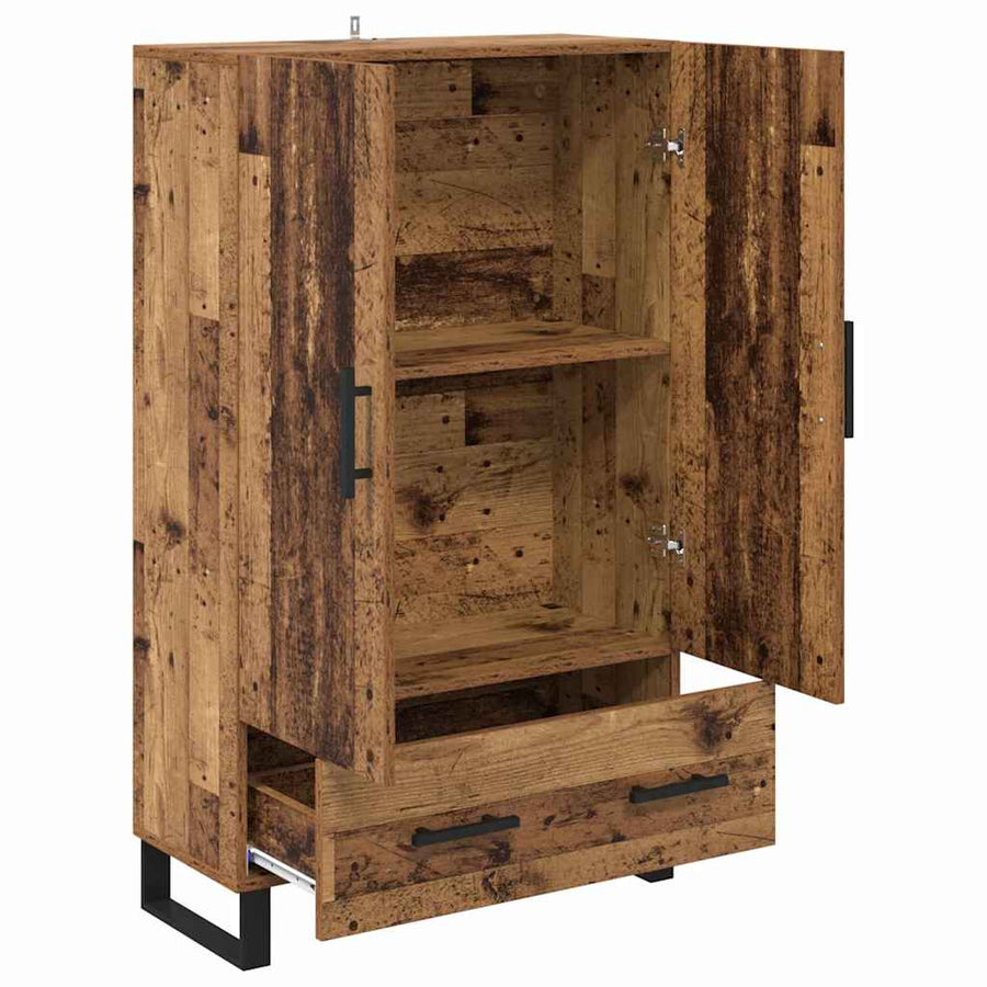 Highboard met lade Oud Hout 69,5 x 30 x 115 cm Bewerkt hout