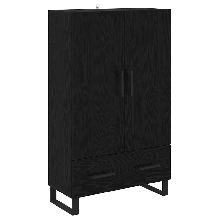 Highboard met lade Zwart Eiken 69,5 x 30 x 115 cm Bewerkt hout