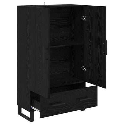 Highboard met lade Zwart Eiken 69,5 x 30 x 115 cm Bewerkt hout