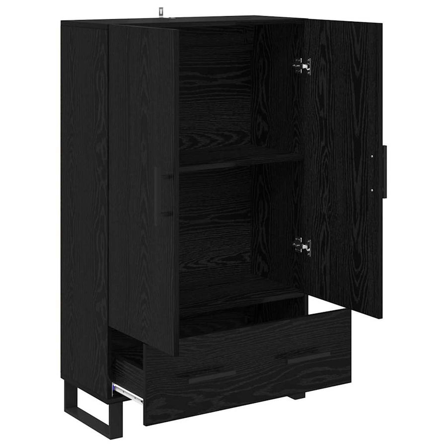 Highboard met lade Zwart Eiken 69,5 x 30 x 115 cm Bewerkt hout