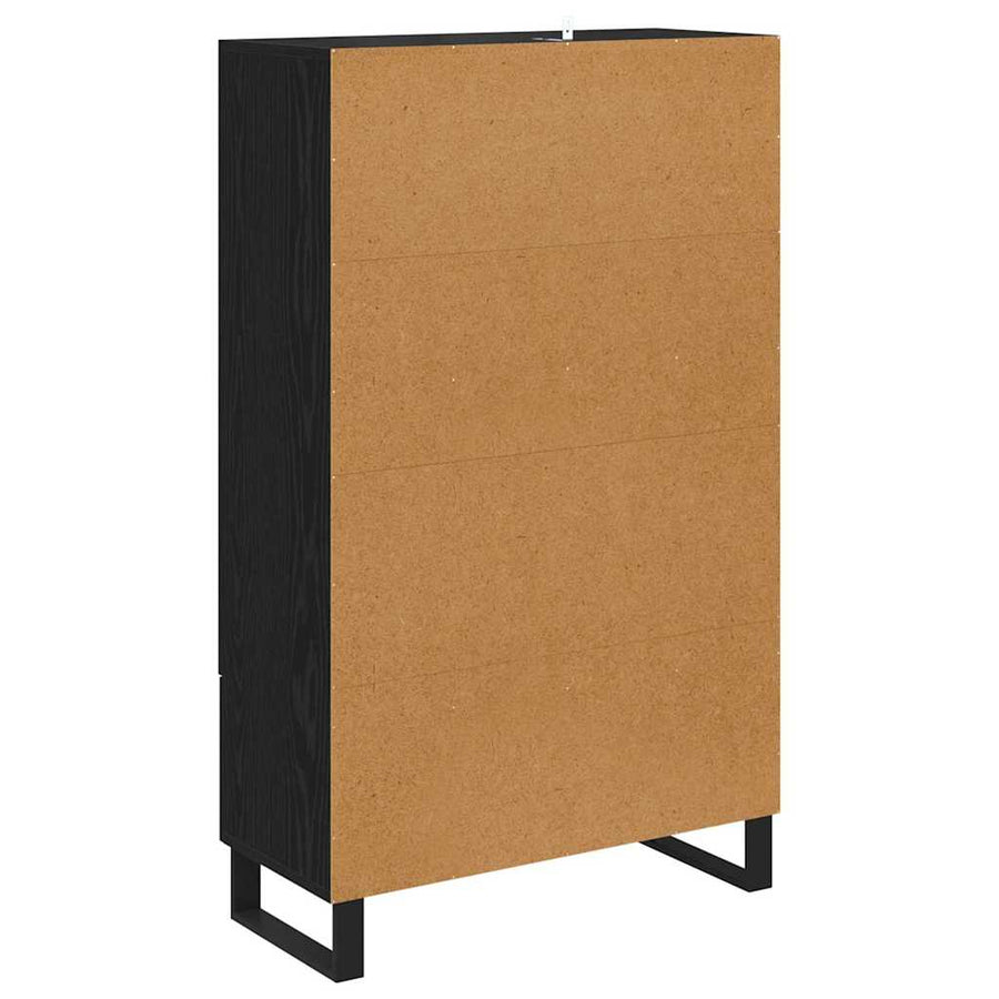 Highboard met lade Zwart Eiken 69,5 x 30 x 115 cm Bewerkt hout