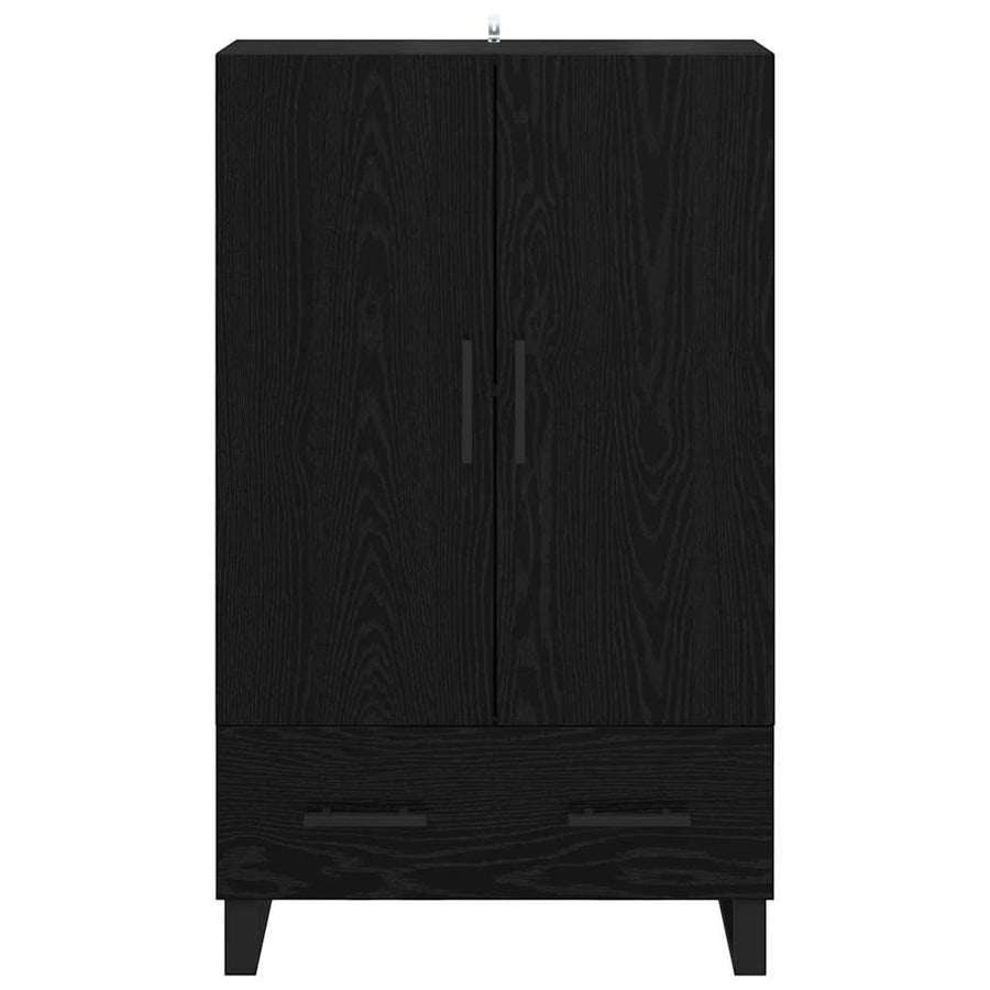 Highboard met lade Zwart Eiken 69,5 x 30 x 115 cm Bewerkt hout