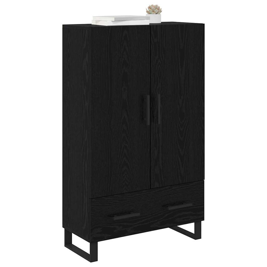 Highboard met lade Zwart Eiken 69,5 x 30 x 115 cm Bewerkt hout