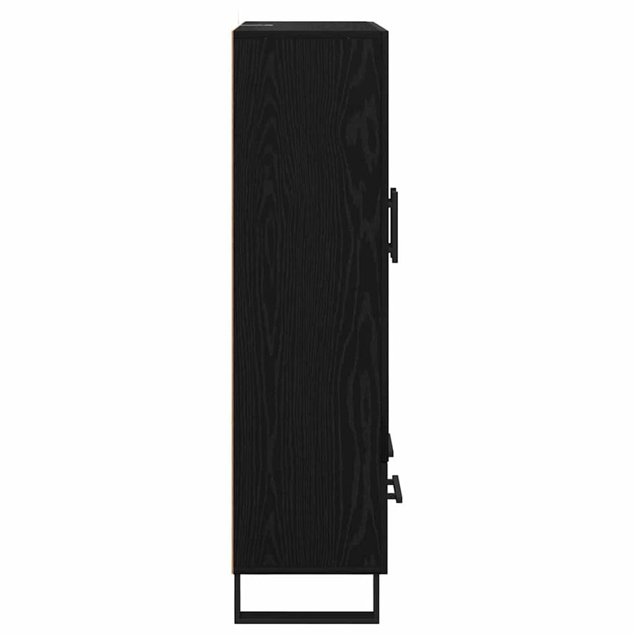 Highboard met lade Zwart Eiken 69,5 x 30 x 115 cm Bewerkt hout