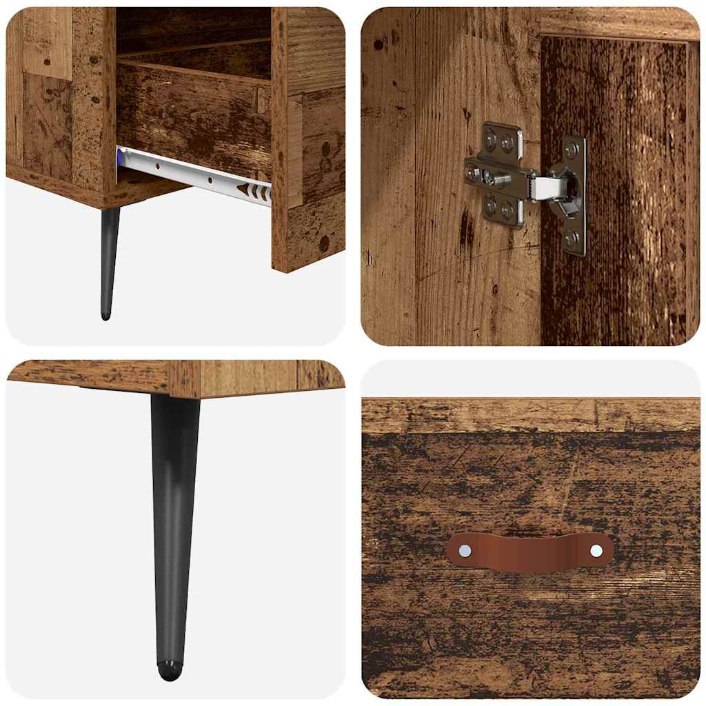 Highboard Oud Hout 69,5 x 31 x 115 cm Geengineerd Hout en Glas