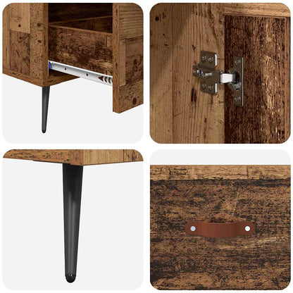 Highboard Oud Hout 69,5 x 31 x 115 cm Geengineerd Hout en Glas