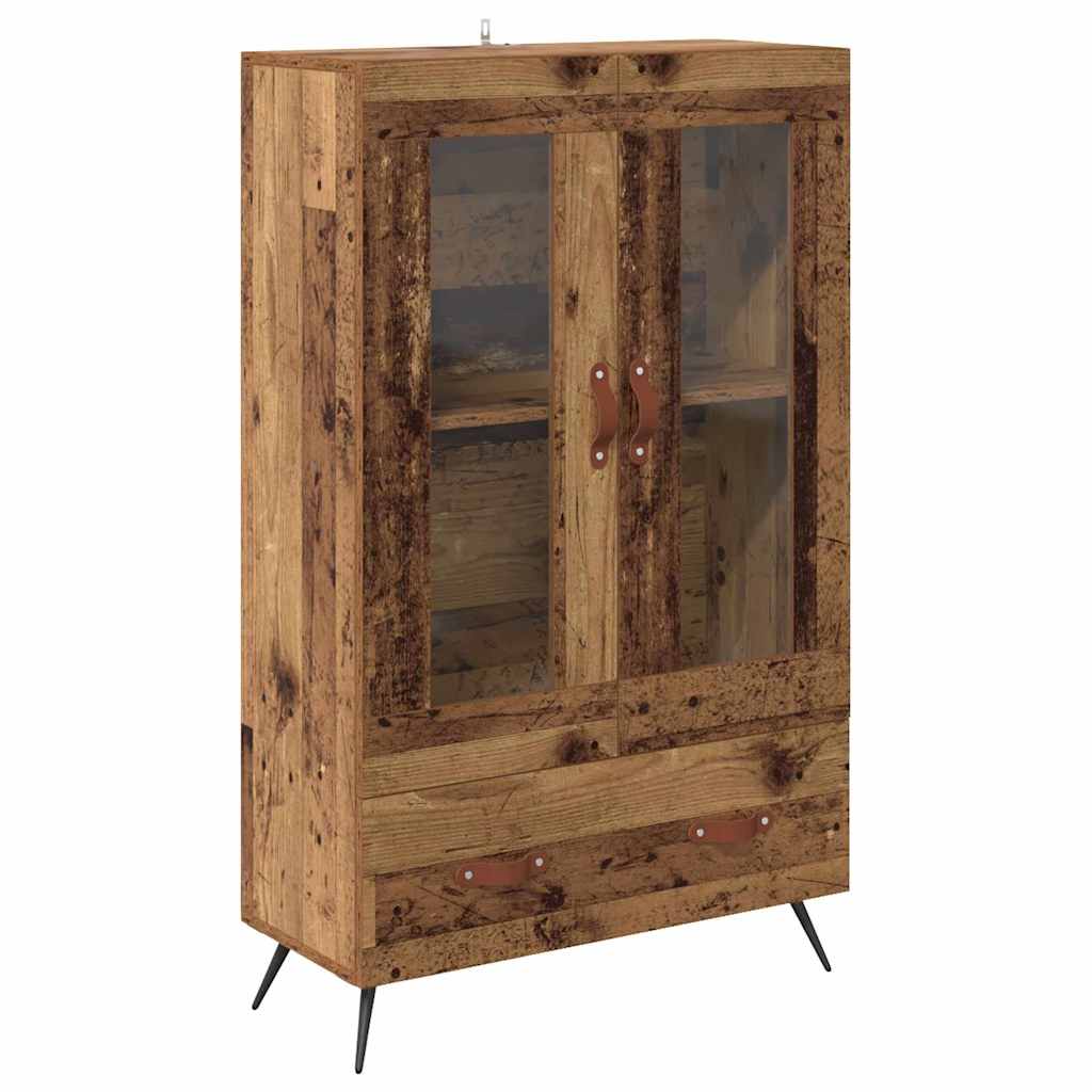 Highboard Oud Hout 69,5 x 31 x 115 cm Geengineerd Hout en Glas