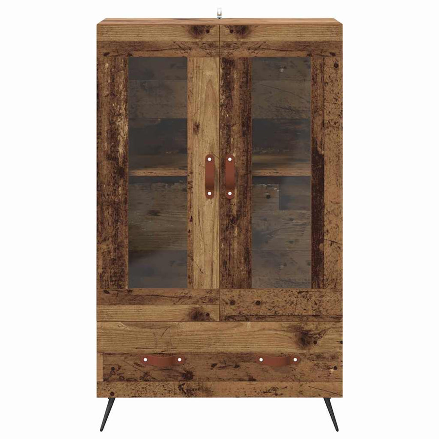 Highboard Oud Hout 69,5 x 31 x 115 cm Geengineerd Hout en Glas