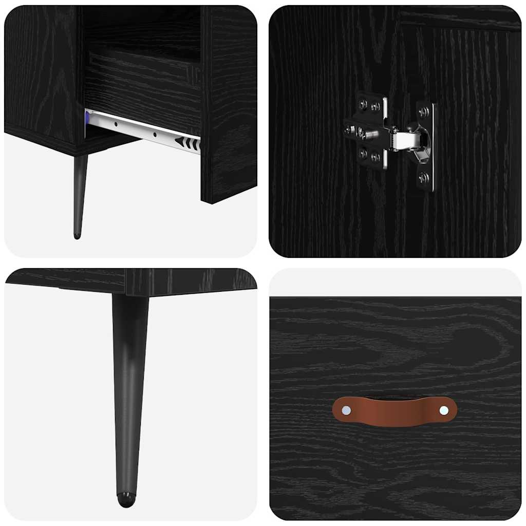 Highboard met lade Zwart Eiken 69,5 x 31 x 115 cm