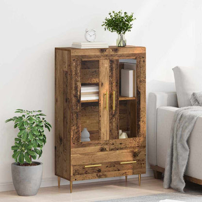 Highboard Oud Hout 69,5 x 31 x 115 cm Geengineerd Hout en Glas