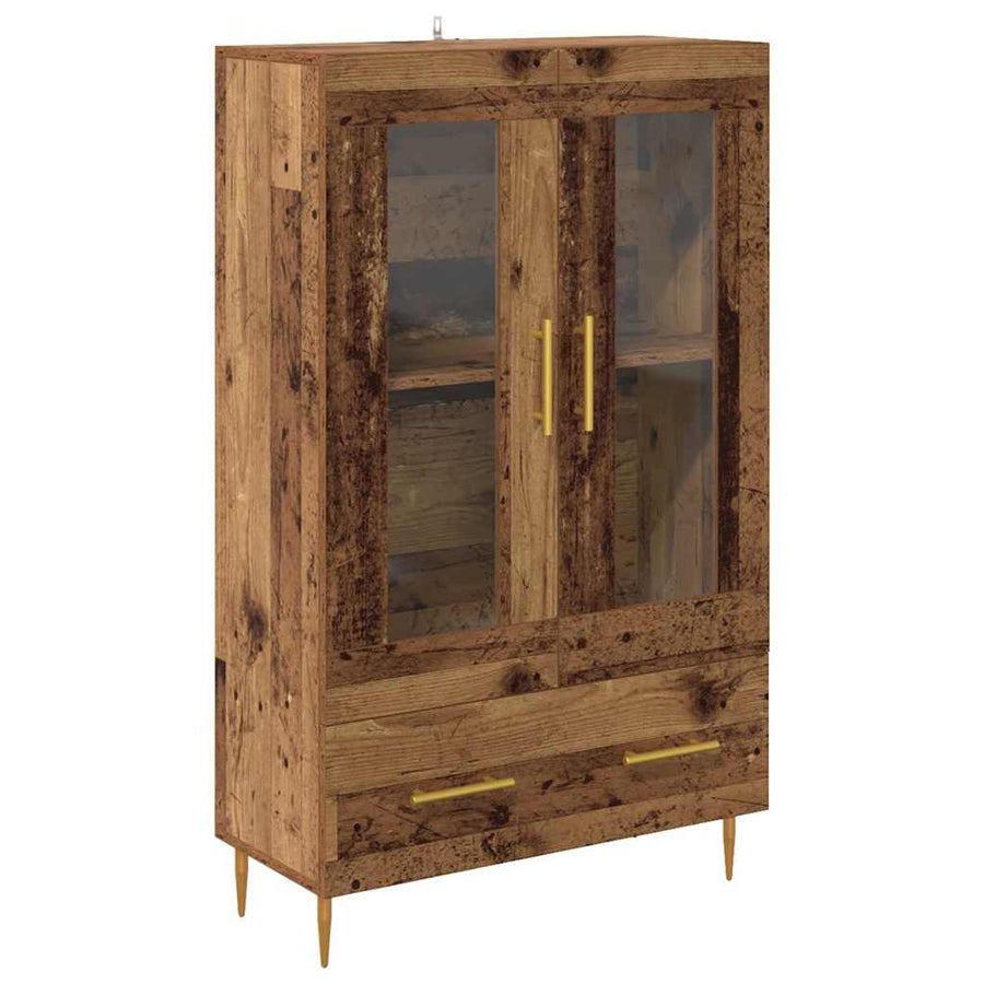 Highboard Oud Hout 69,5 x 31 x 115 cm Geengineerd Hout en Glas
