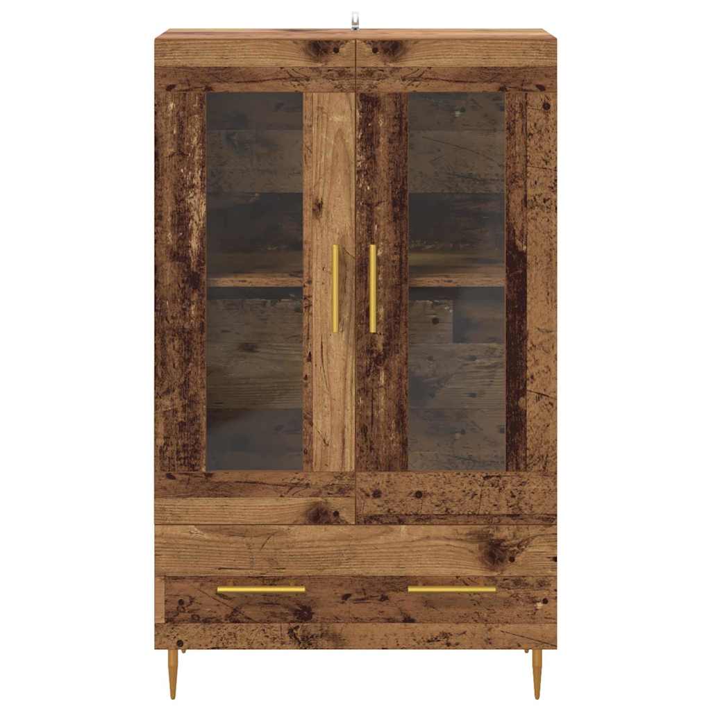 Highboard Oud Hout 69,5 x 31 x 115 cm Geengineerd Hout en Glas