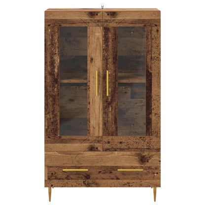 Highboard Oud Hout 69,5 x 31 x 115 cm Geengineerd Hout en Glas