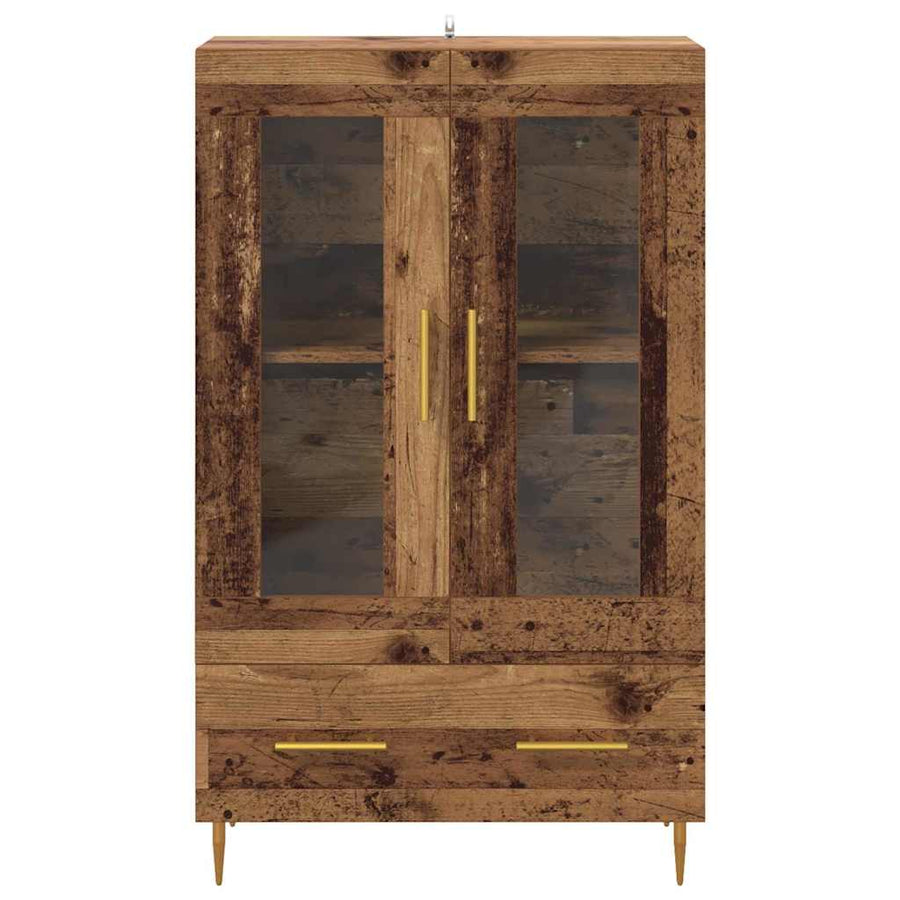 Highboard Oud Hout 69,5 x 31 x 115 cm Geengineerd Hout en Glas