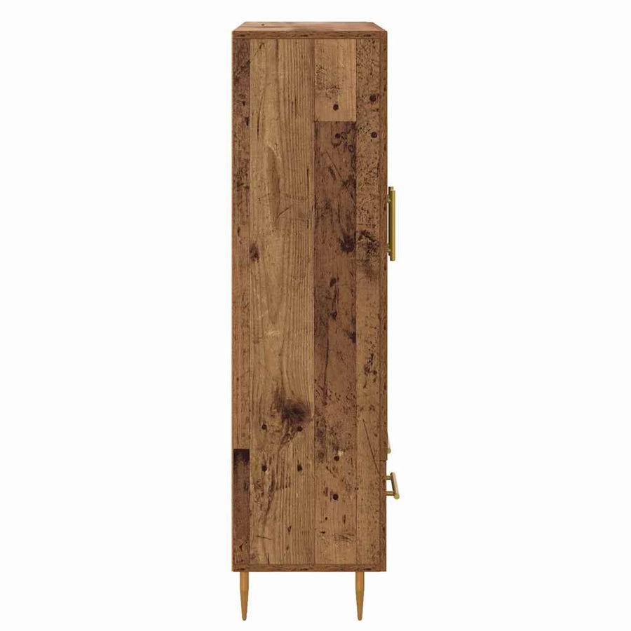 Highboard Oud Hout 69,5 x 31 x 115 cm Geengineerd Hout en Glas