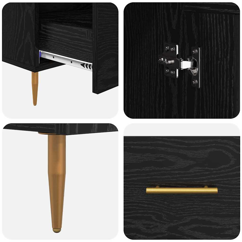 Highboard met lade Zwart Eiken 69,5 x 31 x 115 cm