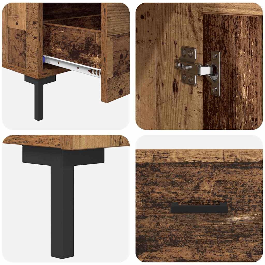 Highboard met lade Oud Hout 69,5 x 31 x 115 cm Bewerkt hout