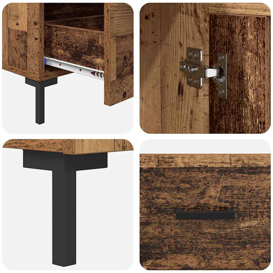 Highboard met lade Oud Hout 69,5 x 31 x 115 cm Bewerkt hout