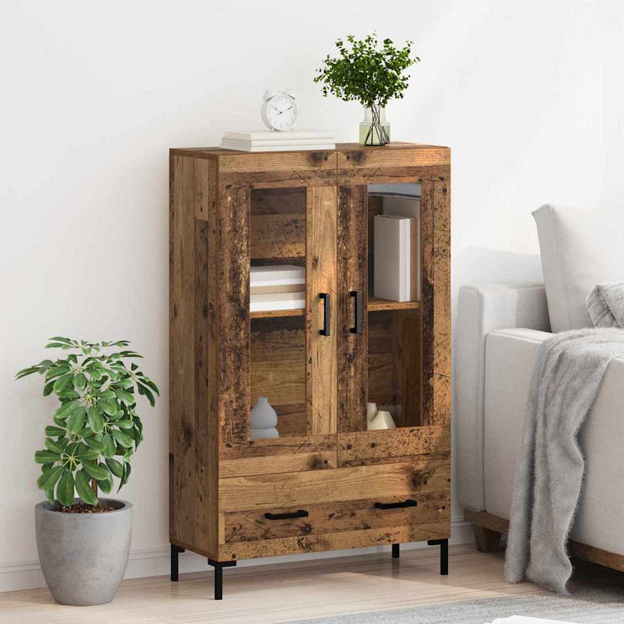 Highboard met lade Oud Hout 69,5 x 31 x 115 cm Bewerkt hout