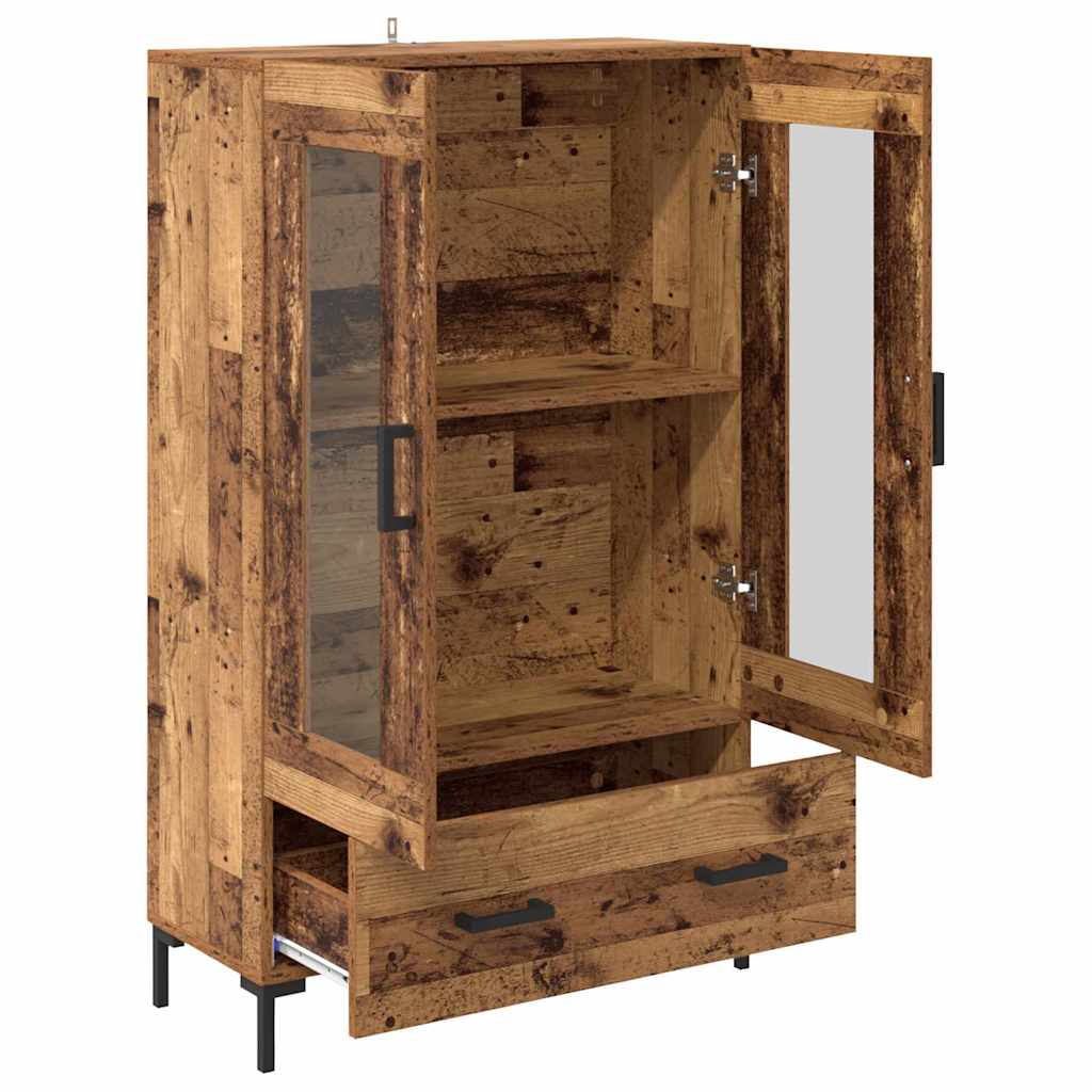 Highboard met lade Oud Hout 69,5 x 31 x 115 cm Bewerkt hout