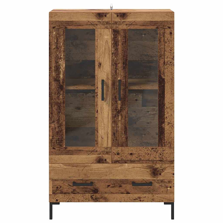 Highboard met lade Oud Hout 69,5 x 31 x 115 cm Bewerkt hout