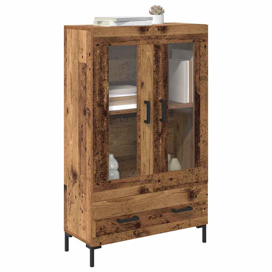 Highboard met lade Oud Hout 69,5 x 31 x 115 cm Bewerkt hout