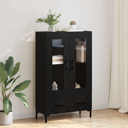 Highboard met lade Zwart Eiken 69,5 x 31 x 115 cm Bewerkt hout