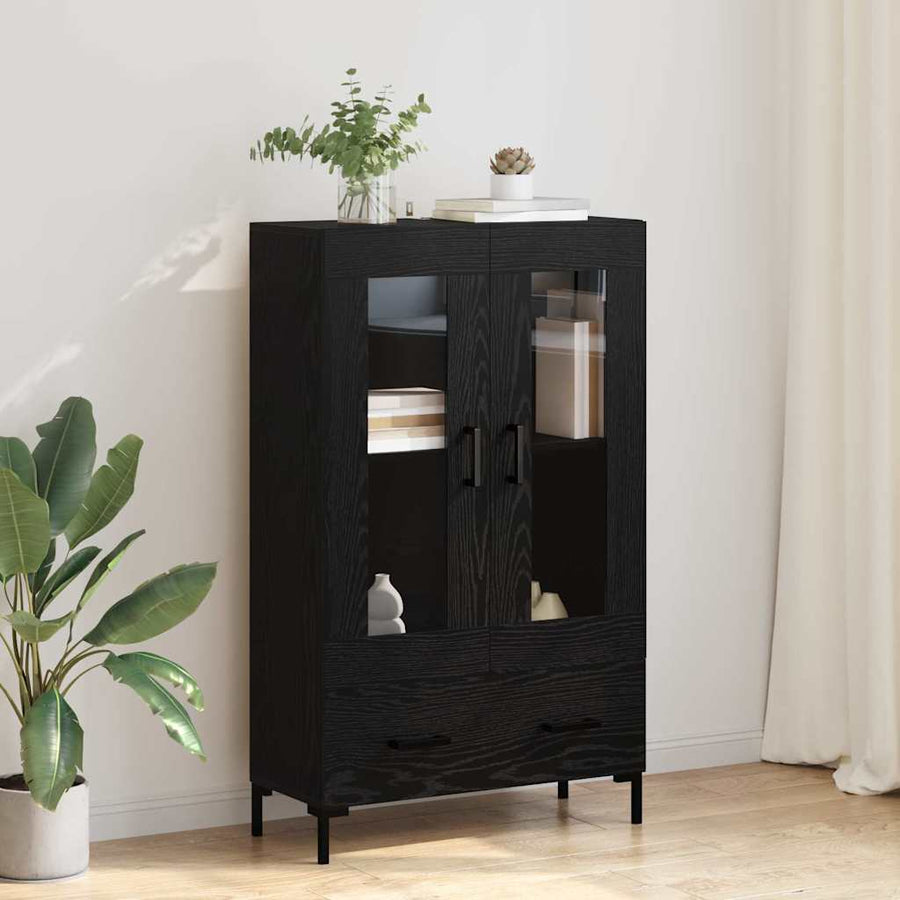 Highboard met lade Zwart Eiken 69,5 x 31 x 115 cm Bewerkt hout