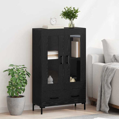 Highboard met lade Zwart Eiken 69,5 x 31 x 115 cm Bewerkt hout
