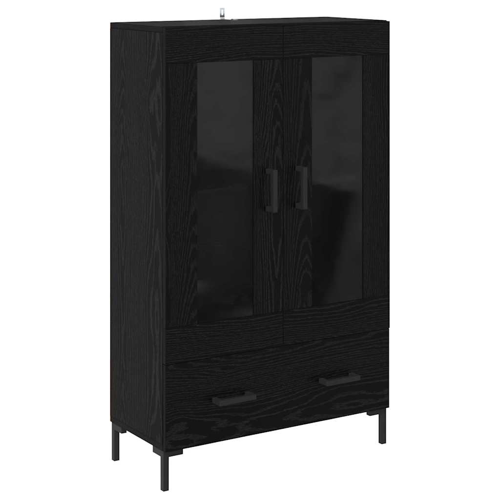 Highboard met lade Zwart Eiken 69,5 x 31 x 115 cm Bewerkt hout