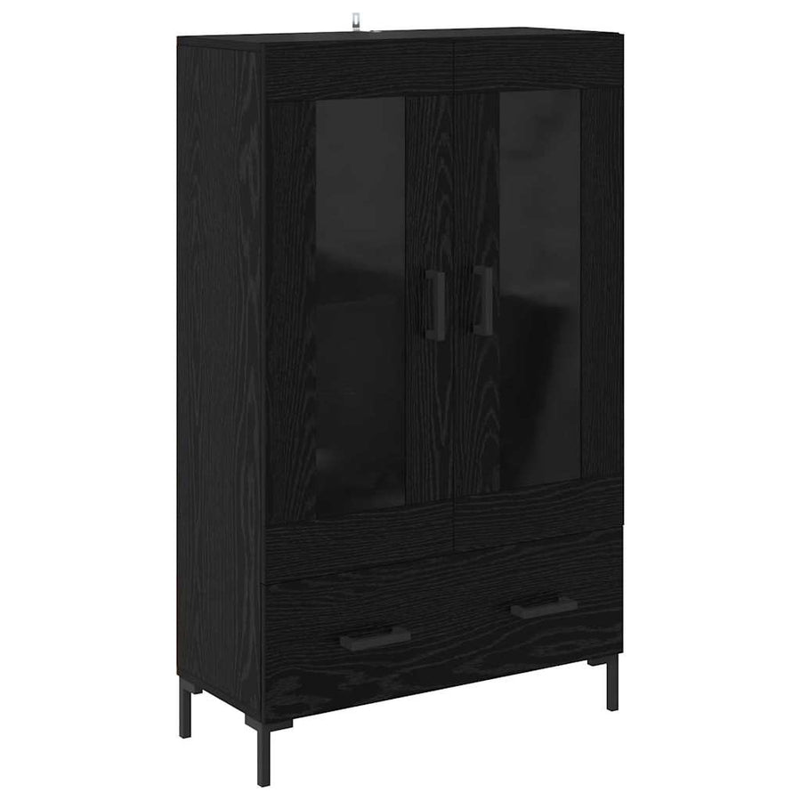 Highboard met lade Zwart Eiken 69,5 x 31 x 115 cm Bewerkt hout