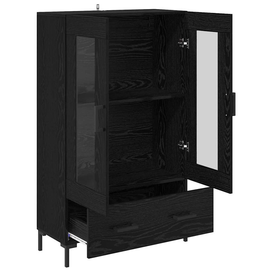 Highboard met lade Zwart Eiken 69,5 x 31 x 115 cm Bewerkt hout