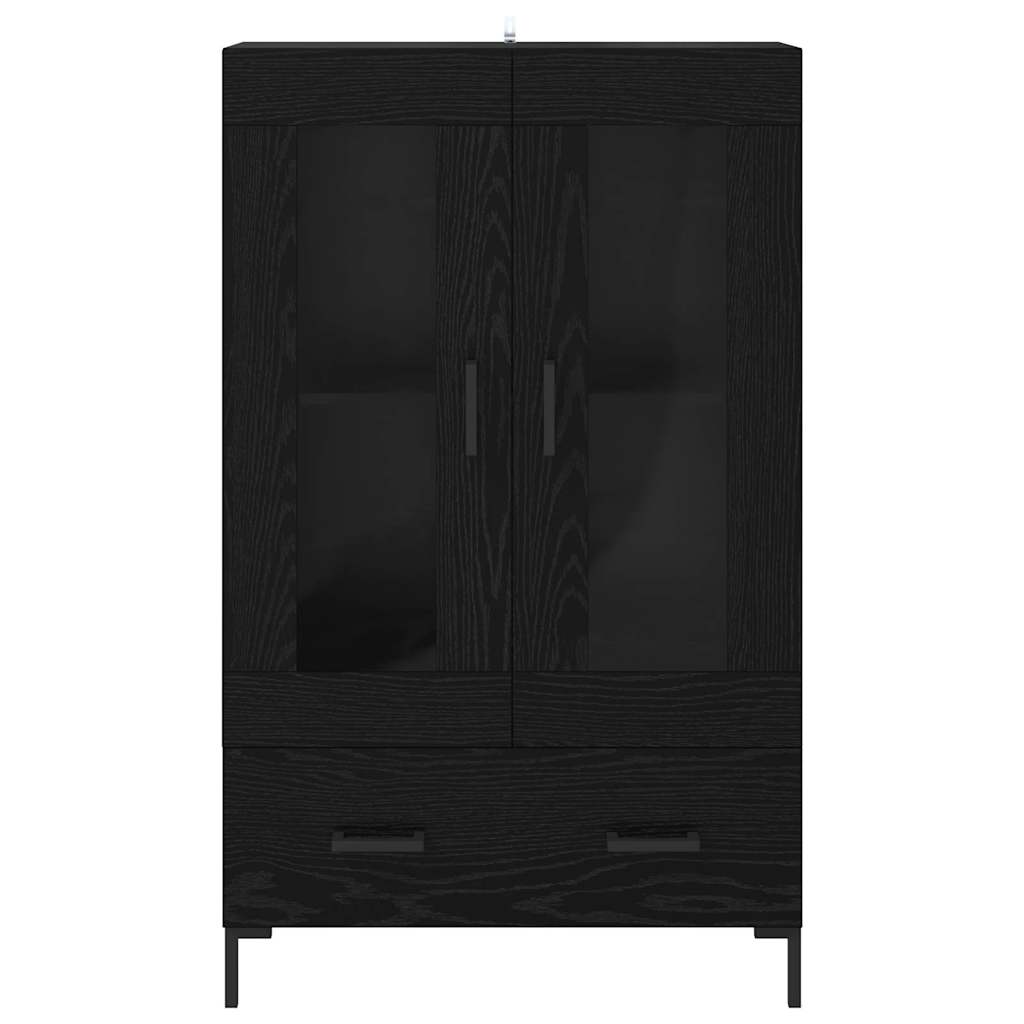 Highboard met lade Zwart Eiken 69,5 x 31 x 115 cm Bewerkt hout