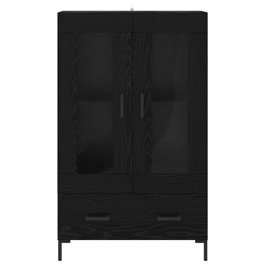 Highboard met lade Zwart Eiken 69,5 x 31 x 115 cm Bewerkt hout