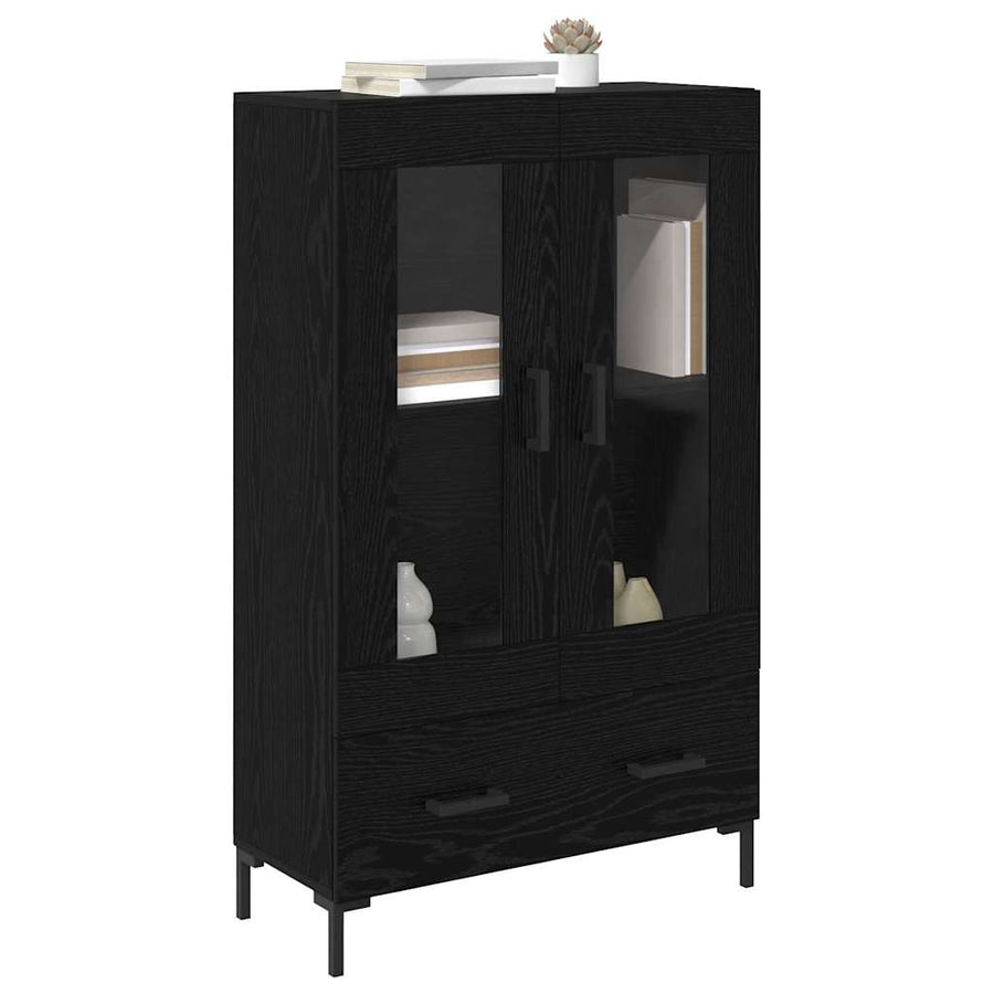 Highboard met lade Zwart Eiken 69,5 x 31 x 115 cm Bewerkt hout