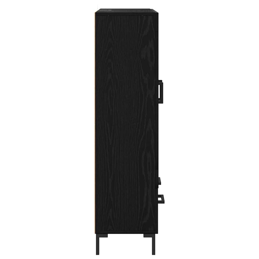 Highboard met lade Zwart Eiken 69,5 x 31 x 115 cm Bewerkt hout
