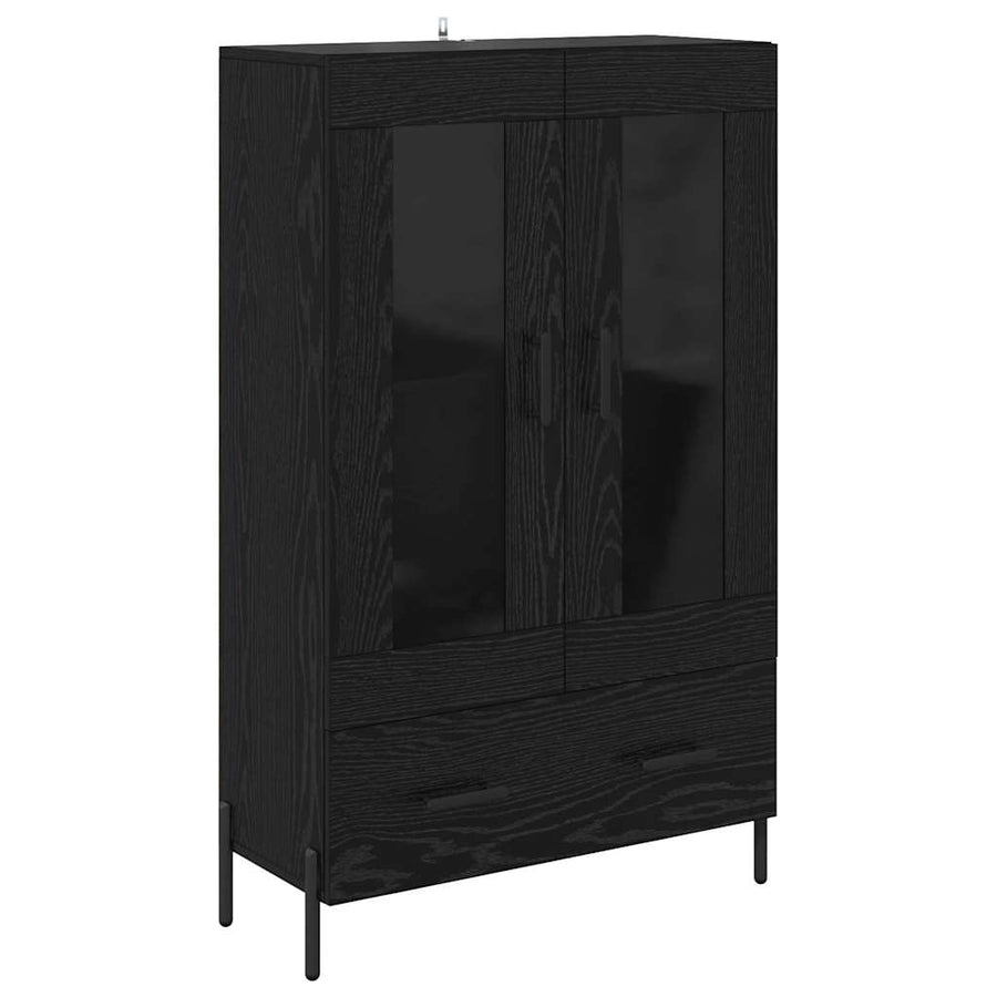 Highboard Corona Zwart Eiken 69,5 x 31 x 115 cm Bewerkt hout