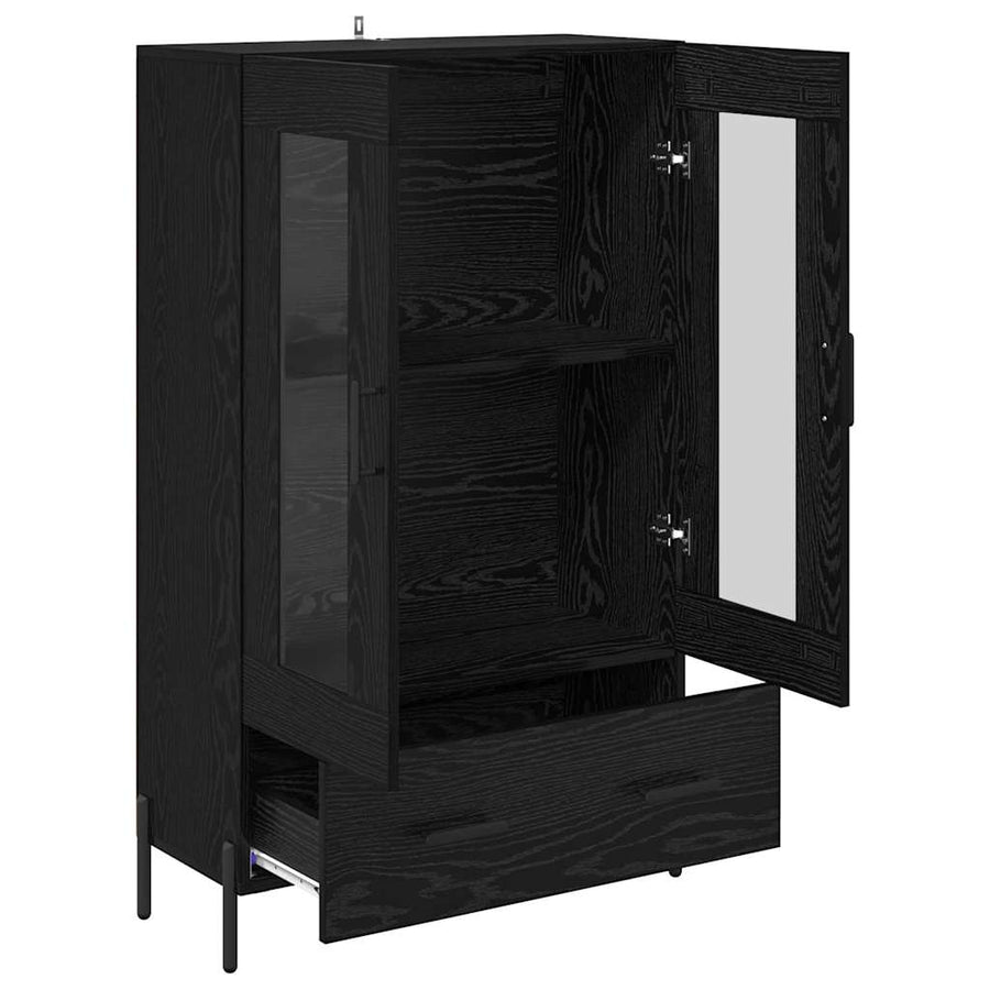Highboard Corona Zwart Eiken 69,5 x 31 x 115 cm Bewerkt hout