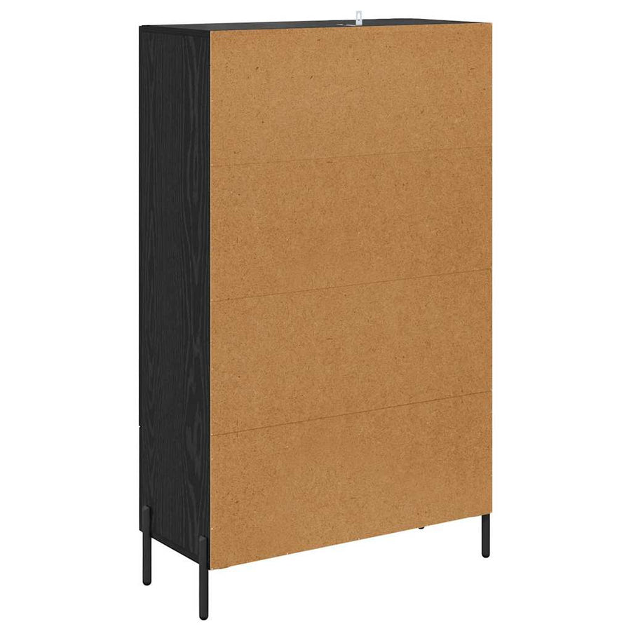 Highboard Corona Zwart Eiken 69,5 x 31 x 115 cm Bewerkt hout