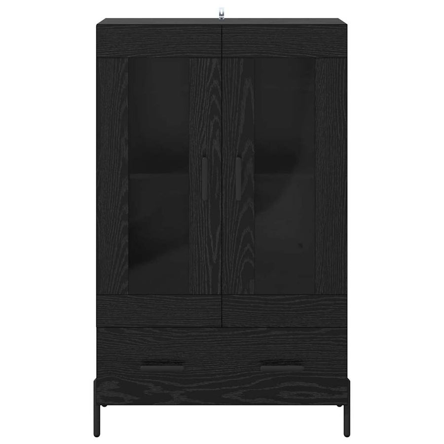 Highboard Corona Zwart Eiken 69,5 x 31 x 115 cm Bewerkt hout