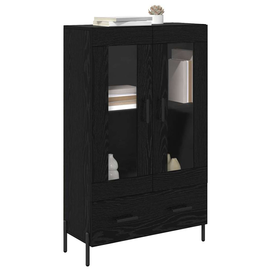 Highboard Corona Zwart Eiken 69,5 x 31 x 115 cm Bewerkt hout